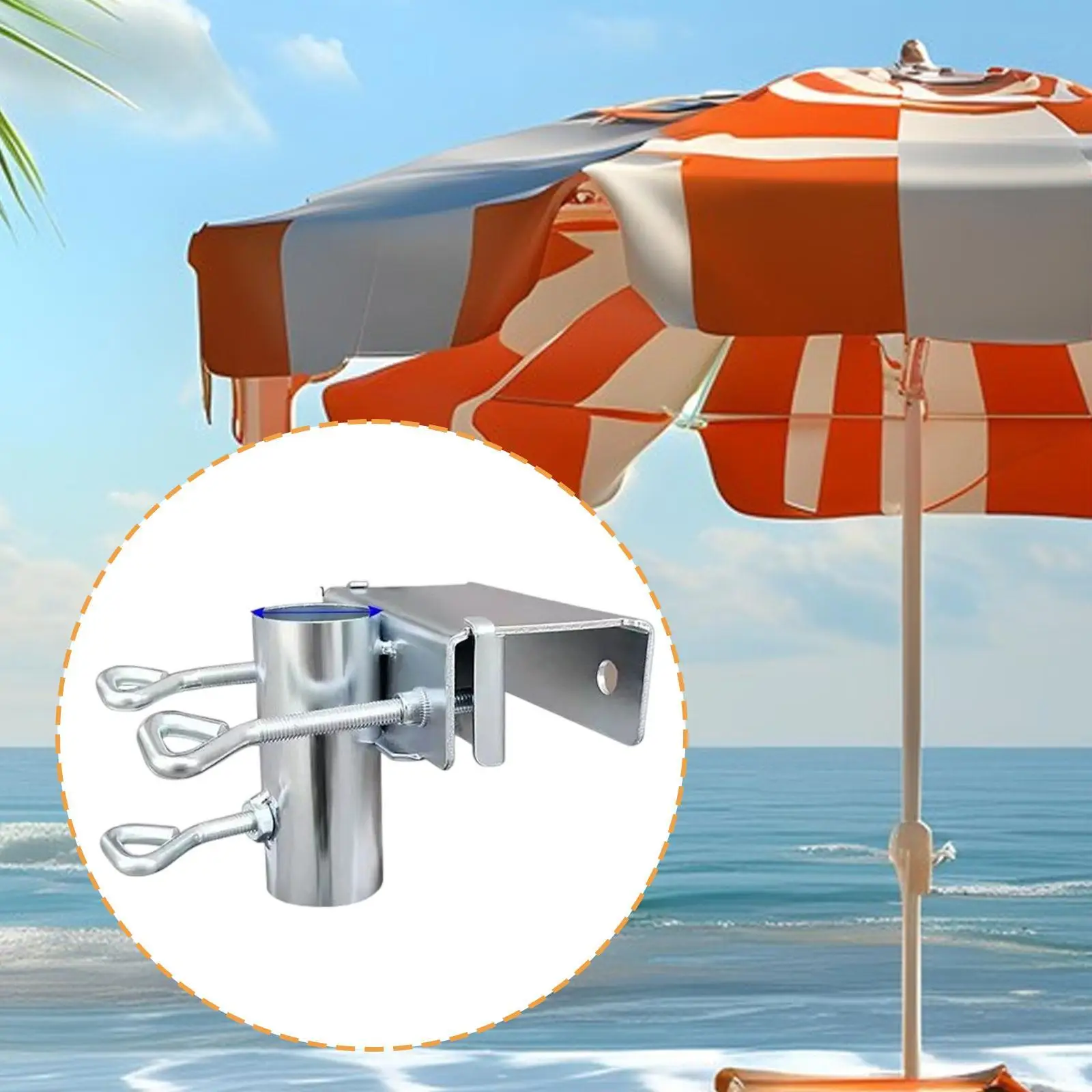 Umbrella Stand Clamp Parasol Holder Heavy Duty Beach Umbrella Holder Base Bracket for Tailgate Garden Market Small Truck
