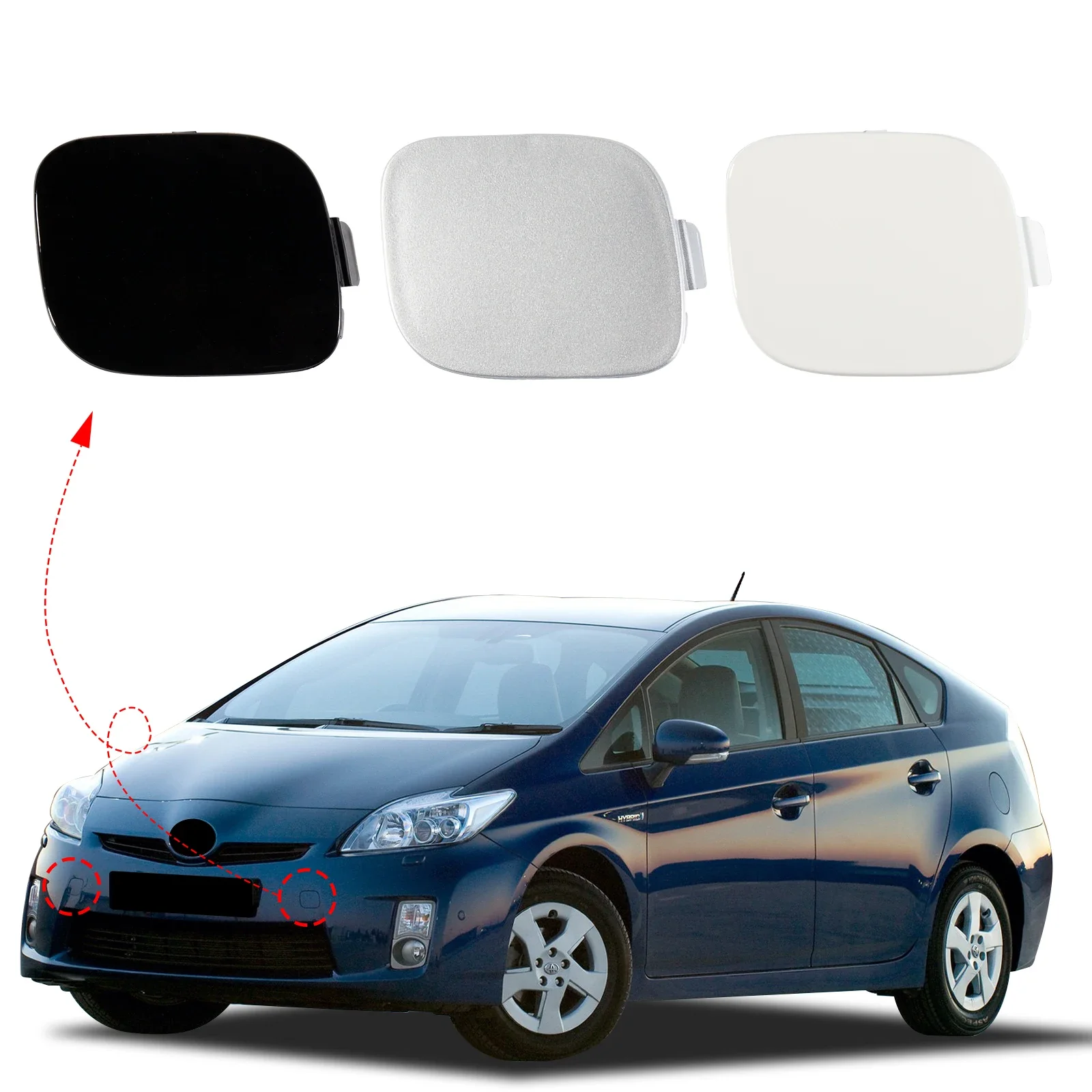 

Front Bumper Tow Hook Cover Cap Towing Eye For Toyota Prius 2010 2011 2012 Trailer Cover Cap 52128-47010 52127-47020