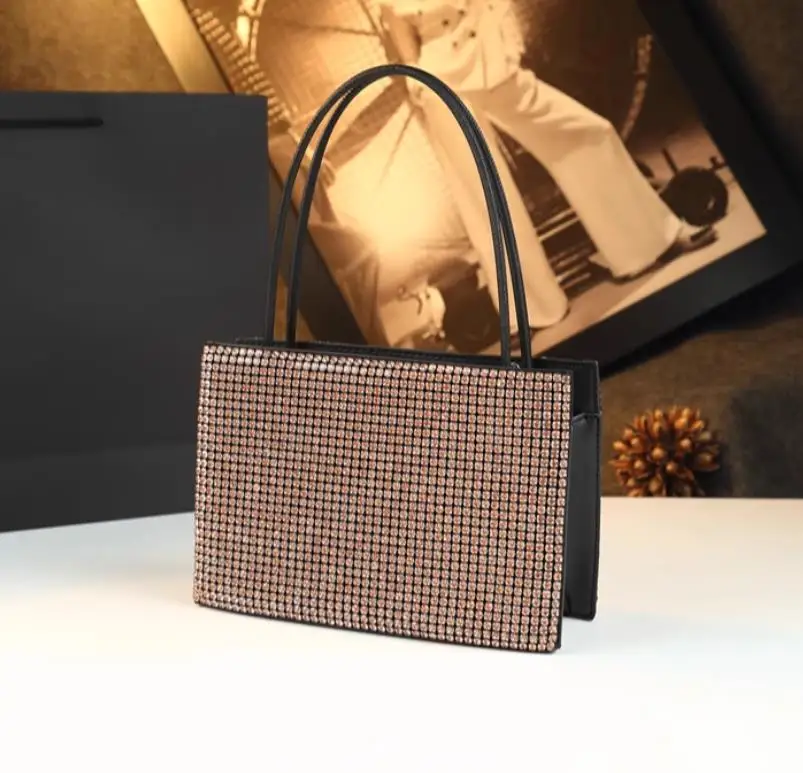 Luxury Fashion Diamonds Women Handbags Leather Small Shoulder Crossbody Bags Chain Evening Bags Flower
