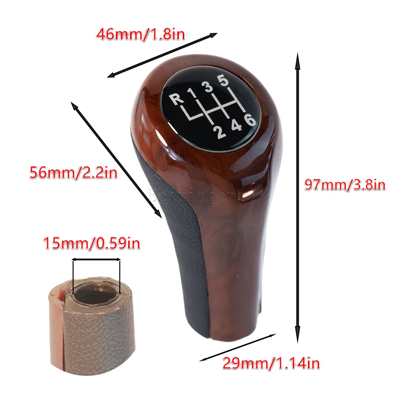 Wood Grain Color Replacement Gear Shift Knob Handball For BMW E23 E30 E32 E36 E38 E46 E52 E53 E60 E61 E63 E64 E81 E82 E83 E84