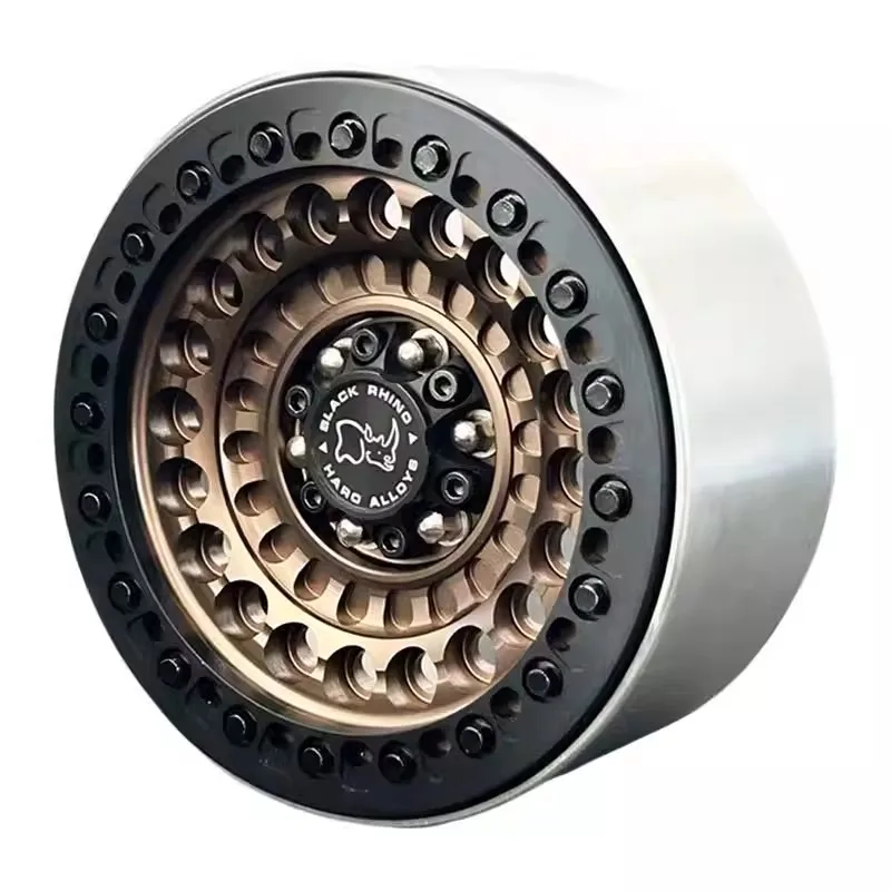 ล้อโลหะ Rhino Wheel ขนาด 2.2 นิ้ว สำหรับรถจำลองปีนเขาขนาด 1/10 พร้อมล็อคยาง ใช้ได้กับ SCX10 TRX-4 ควบคุมง่าย