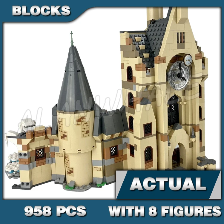 958pcs Magical World of Wizards School Clock Tower Castle Yule Ball 11344 Building Blocks Toy Compatible With Model