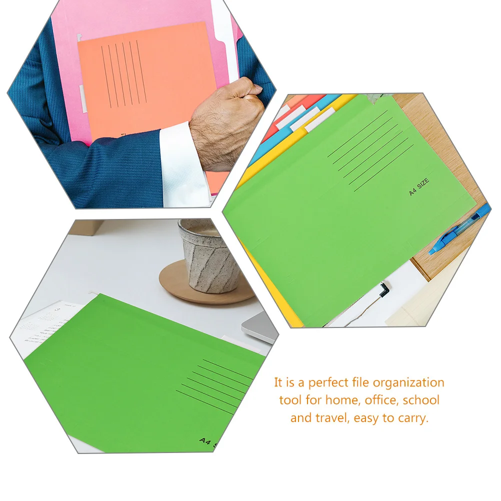 

10Pcs A4 Hanging File Folders Colorful Metal Labor Clips Strong Anti-Wear Portable Office Bills Organizer Receipts Folder