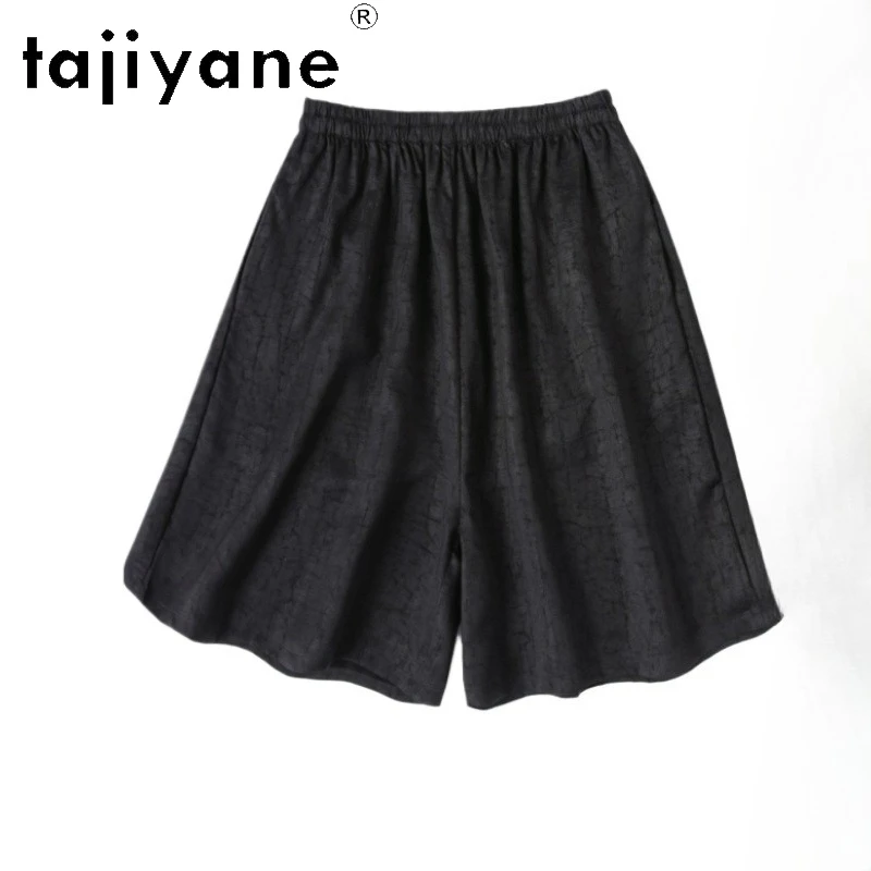 

TAJIYANE 100% Natural Mulberry Silk Shorts Woman Summer Baggy Short Black Casual Short Pants Women Clothing 2026 Шорты Женский