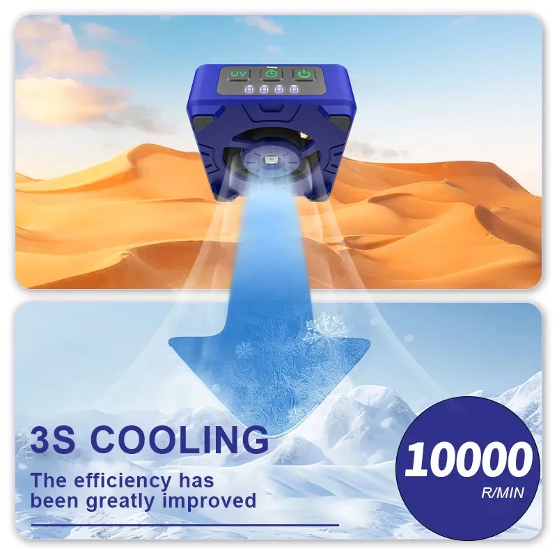Ventilador de curado de refrigeración mecánico 3 en 1 para reparación de teléfonos móviles CUV-3 PCB soldadura extracción de humo herramienta de disipación de enfriamiento rápido