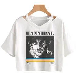 Hannibal fairy grunge  aesthetic fairycore crop top Female vintage graphic  yk2 Harajuku tshirt cropped