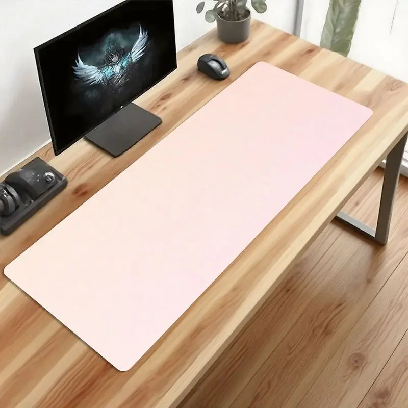 لوحة ماوس ألعاب كبيرة باللون الوردي الناعم، قاعدة مضادة للانزلاق، مثالية للمكتب والألعاب، 31.5 بوصة × 11.8 بوصة، سطح أملس للغاية