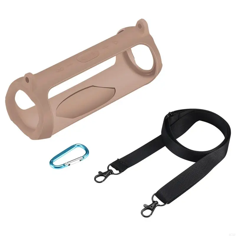 97BF 1pc Colorful Silicone Protective Cover With Carabiner Strap for -JBL 5