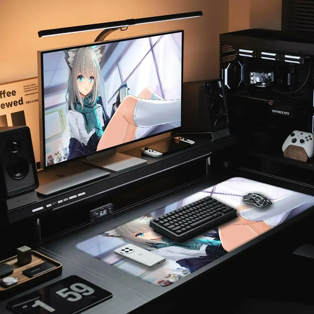 Blue Archive Sunaookami Shiroko Mouse Pad Rubber Thicken Overlock Gaming Table Mat Office Computer Keyboard Pad PC Mousepad