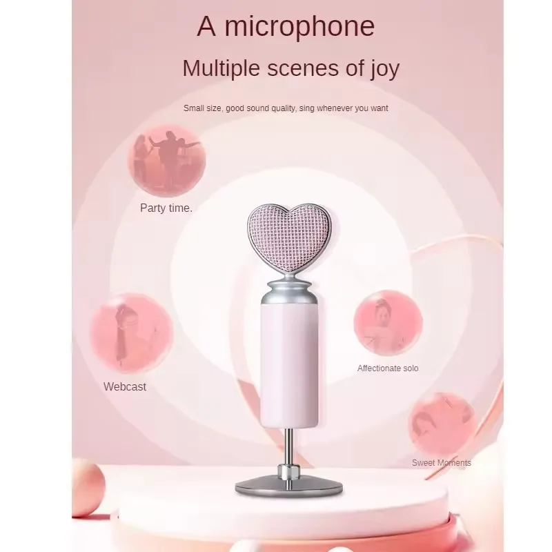 ميكروفون مكثف وردي احترافي للحد من الضوضاء USB للهاتف المحمول والكمبيوتر الشخصي والبث المباشر