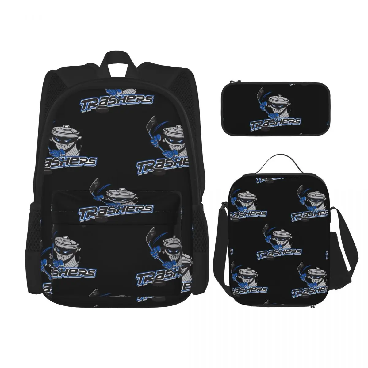 

Danbury Trashers IceHockey (UHL) Backpacks BoysGirls Bookbag Students SchoolBags Kids Rucksack Lunch Bag Pen Bag Three-Piece Set