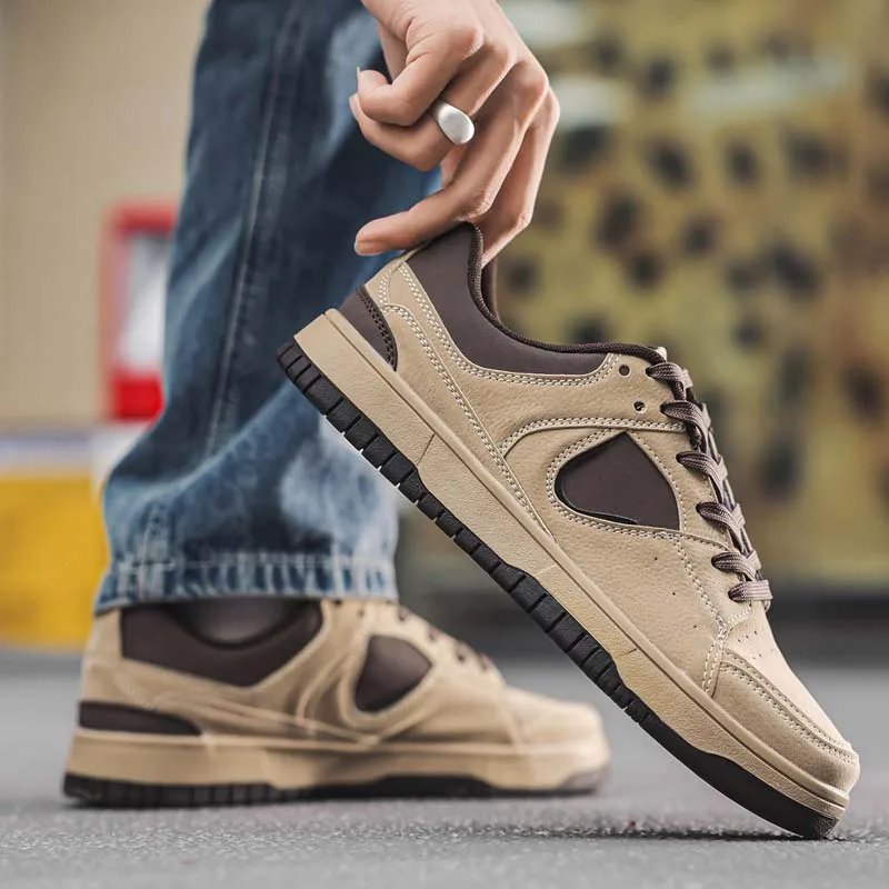 

Винтажные кроссовки для скейтбординга с цветными вставками, мужские дышащие повседневные кеды на массивной подошве, модные кроссовки на шнуровке для весны и осени