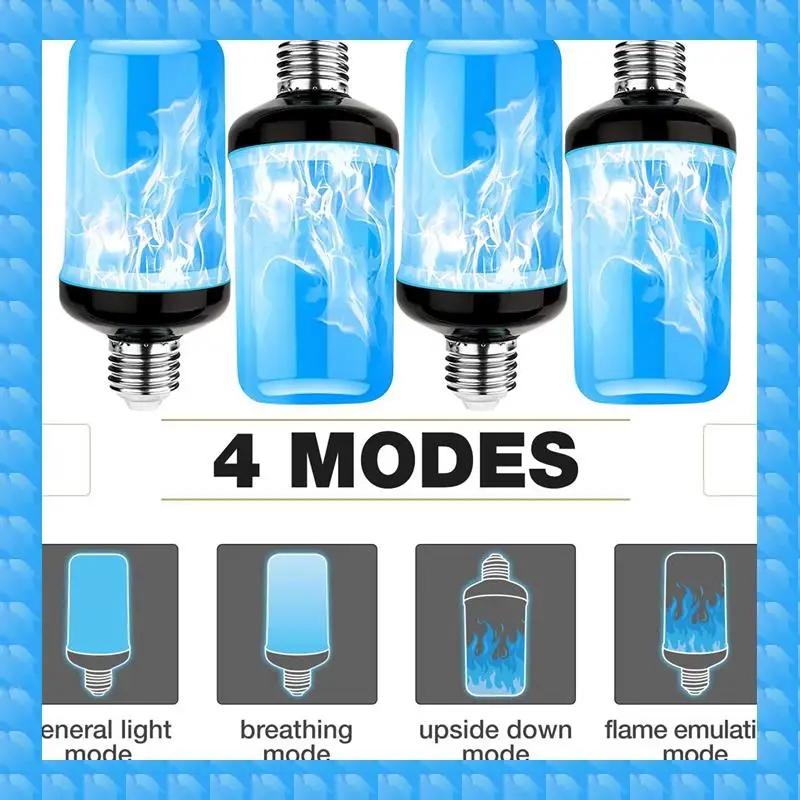 

ETRT 4X LED Flame Effect Light Bulb E27,Decorative Flickering Realistic Fire Lights Bulb,Festival Decoration Lamp,Black-C