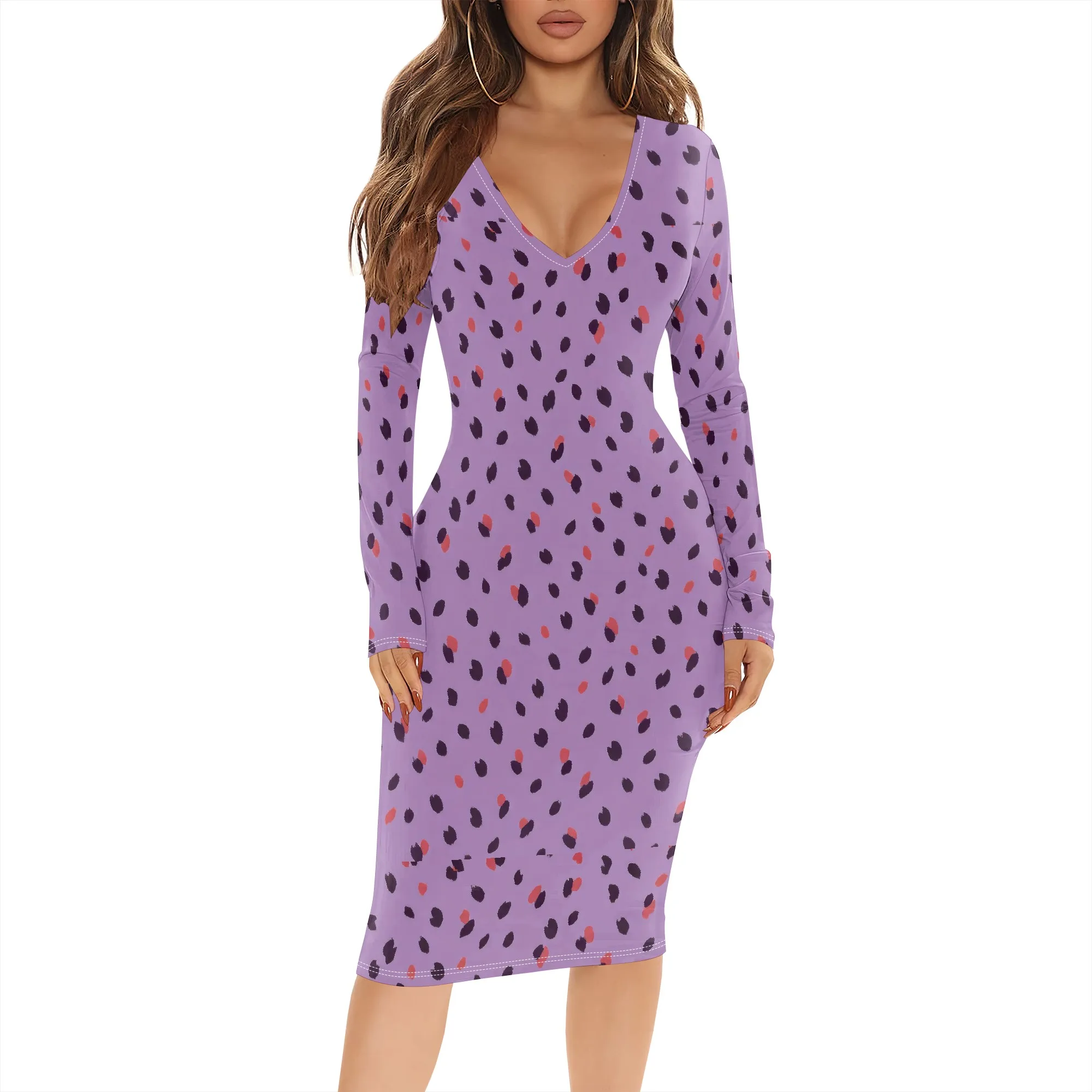Abiti aderenti da donna Abito lungo casual midi sexy a maniche lunghe con data notturna senza maniche per club party