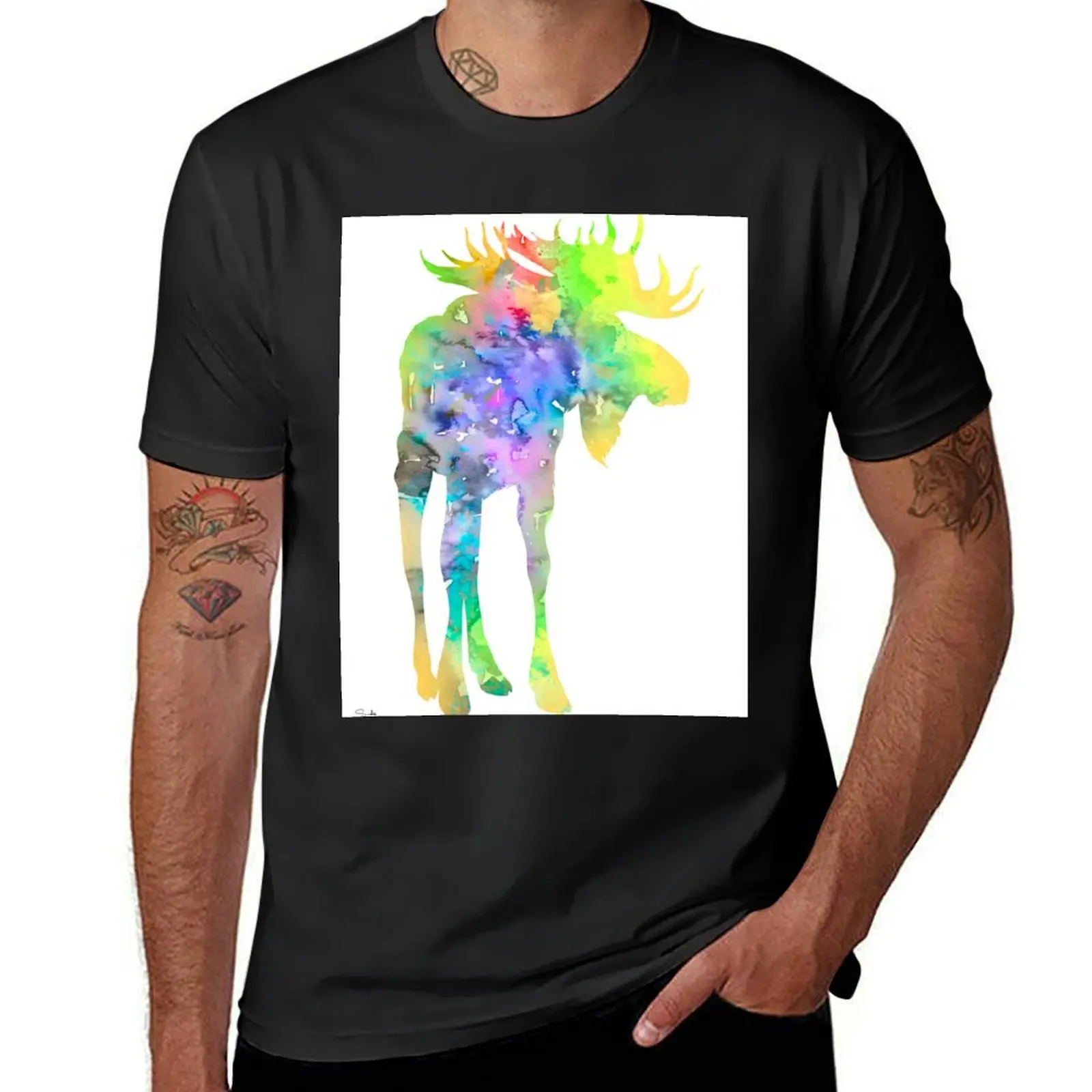 

Moose 3 T-Shirt graphics blacks mens t shirts casual stylish