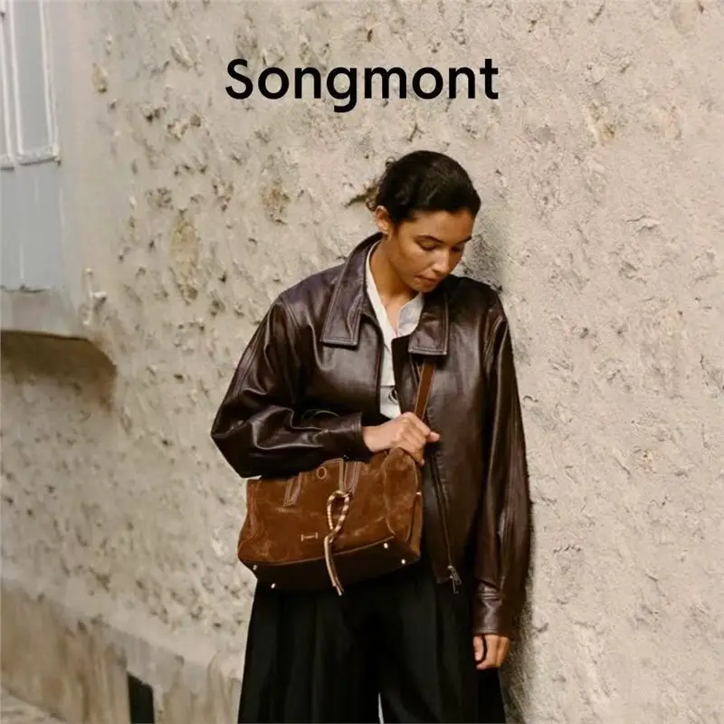 

Замшевая дорожная сумка Songmont, просторная сумка в бостонском стиле для работы и выходных