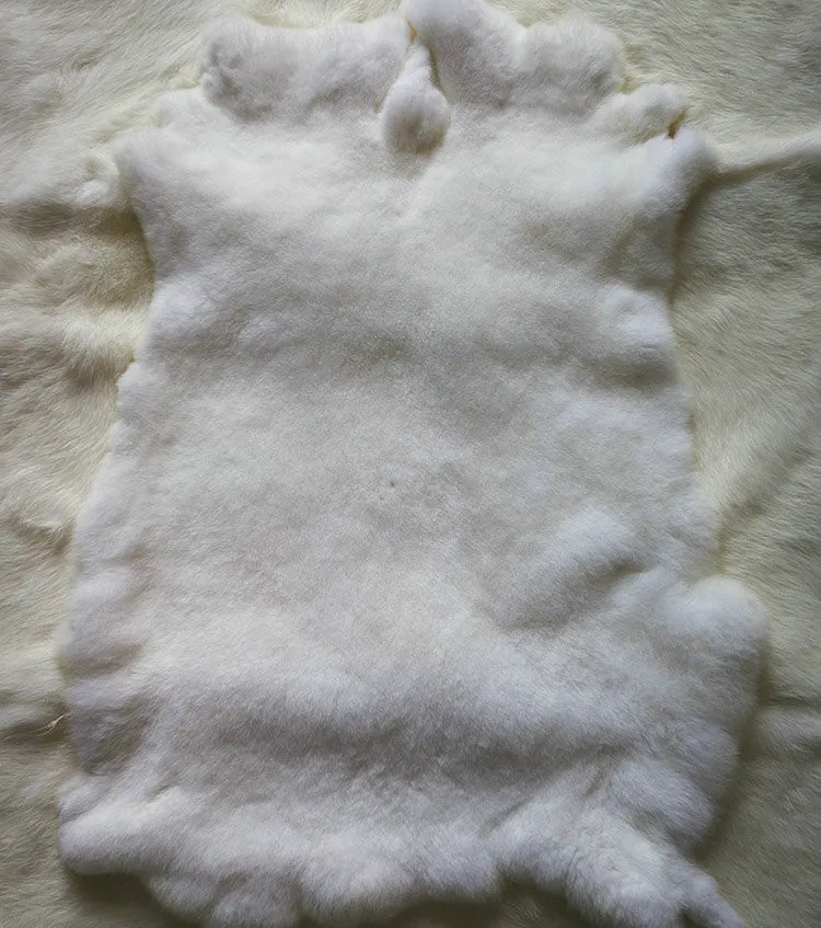 Real Fur Rex Rabbit Skin Set, DIY Mobile Bag, Rex Collar Garment, Leather Fur Rabbit Hair, 45x28cm, General Set