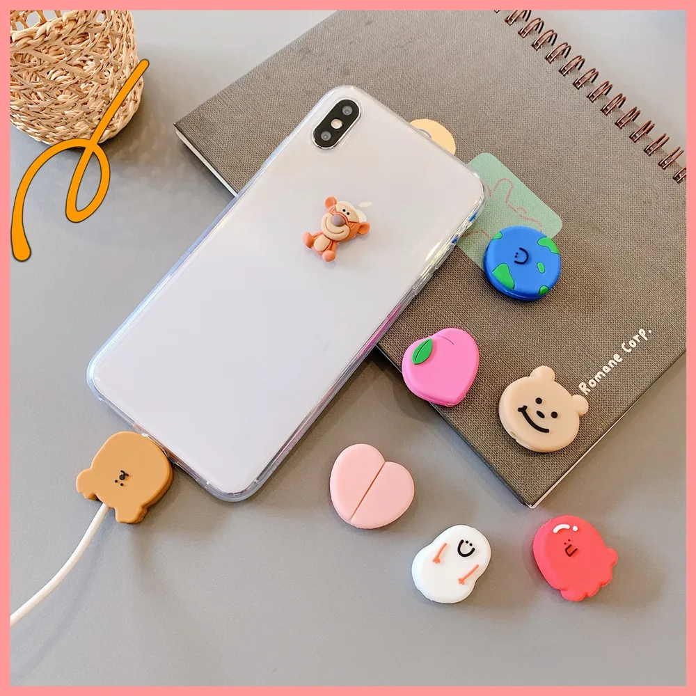 3D Cute Cartoon Animal Case For Apple iPhone USB Charging Data Cable  Protector Cord Cover Silicone Decorate Accessories