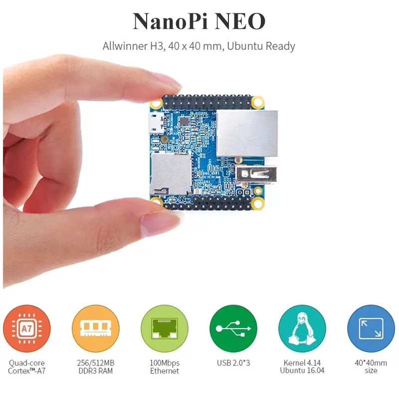 Nanopi NEO Open Source Allwinner H3 Development Board 512MB DDR3 RAM Quad-Core Cortex-A7 Ubuntu Openwrt Armbian