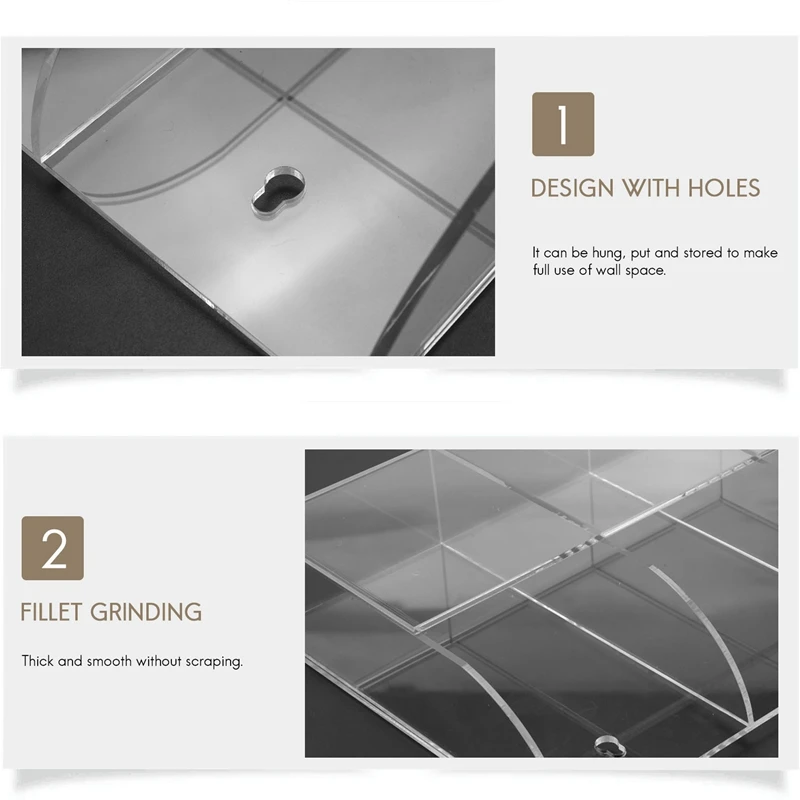 

Storage casket Clear Acrylic Remote Control Holder Wall Mount Media Organizer Storage Box (Three Compartments)