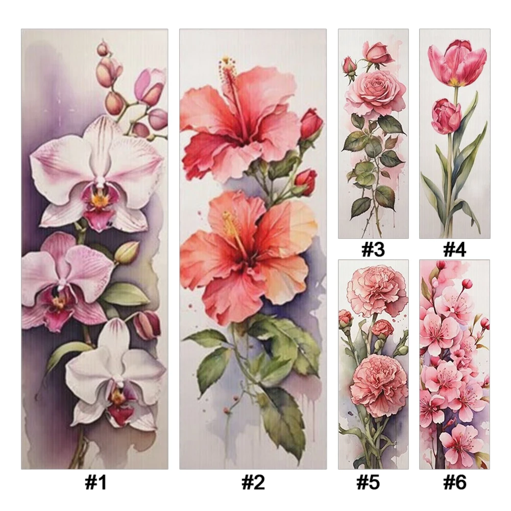 11CT Stamped Double-Sided Peach Blossom DIY Bookmarks Cross Stitch Kits 18x6cm Needlework Embroidery Craft Kit for Book Lovers