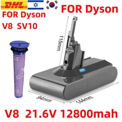 FOR Dyson V8 battery,21.6V 12.8Ah lithium-ion, FOR Dyson V8 SV10 cordless vacuum cleaner series V8 Absolute rechargeable battery