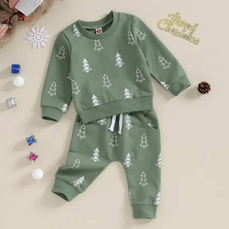 Baby Clothes Boy Pant Sets Long Sleeve Sweatshirt Tops and Bottom Sets Baby Clothing Christmas Outfits