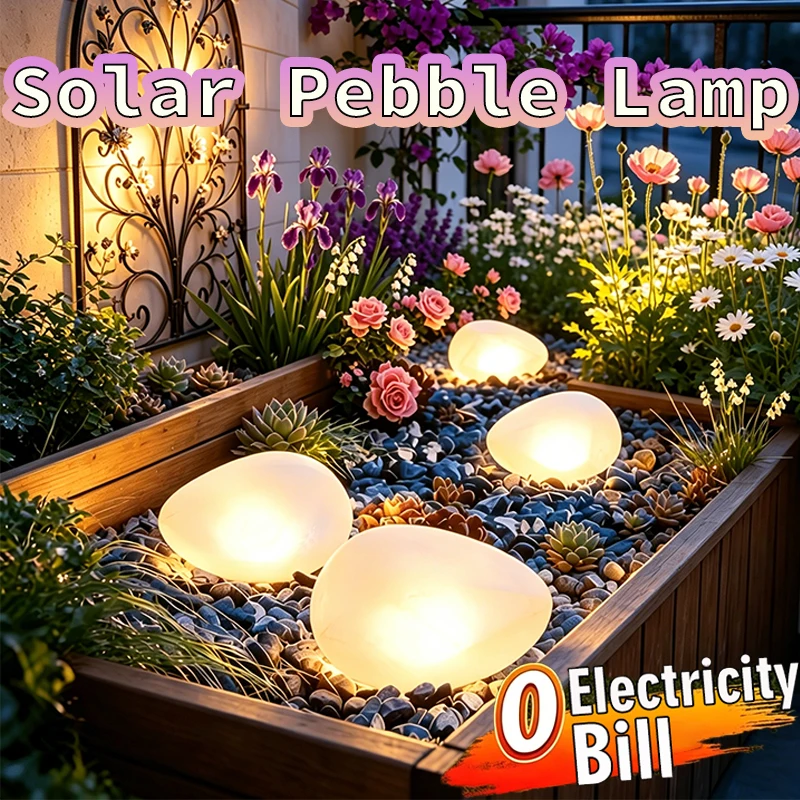 Smart Garden Light Camera - Solar Stone 4LED licht matglas grondlamp