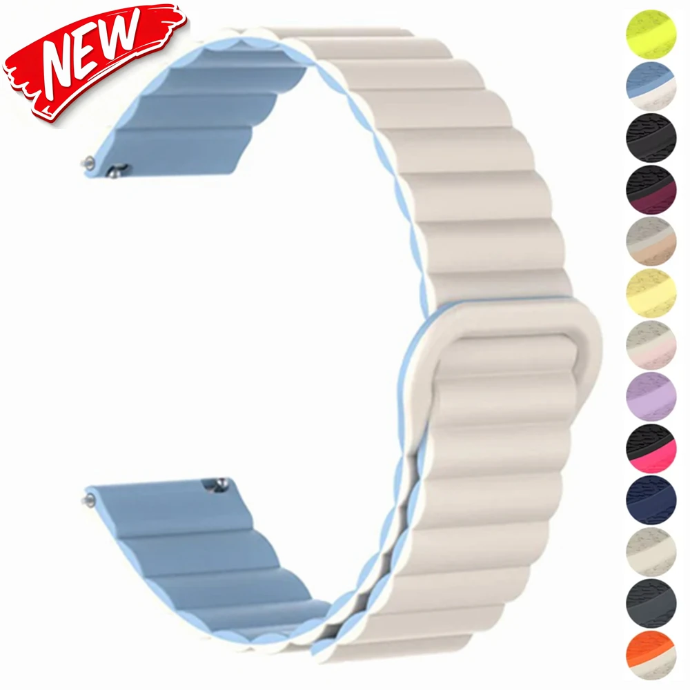 20mm 22mm Magnetic Silicone Strap for Garmin Forerunner 70 170 265 165 Band for Active 6 5 4 Correa Bracelet Venu 4 3 SQ 2 Plus