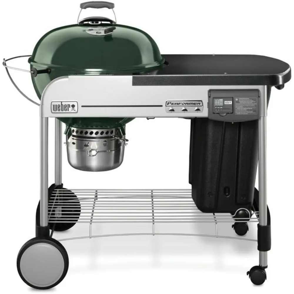 

Performer Deluxe Charcoal Grill, 22-Inch, Touch-N-Go Gas Ignition System, Green