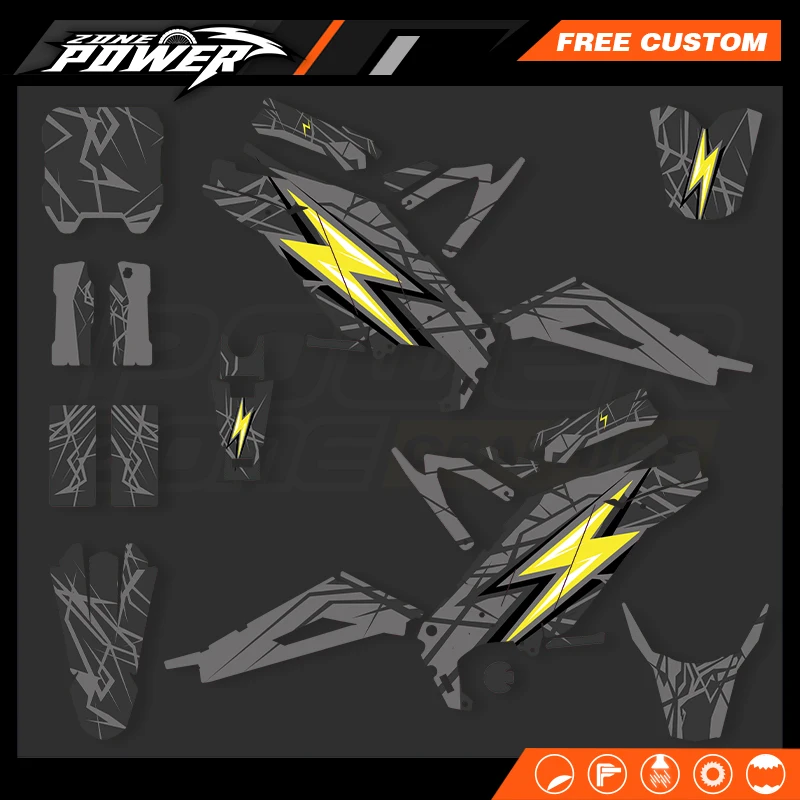 Powerzone For Surron Sur-ron Light Bee X S 3C 2021 - 2024 Custom Team Graphics Background Decal Stickers Kits