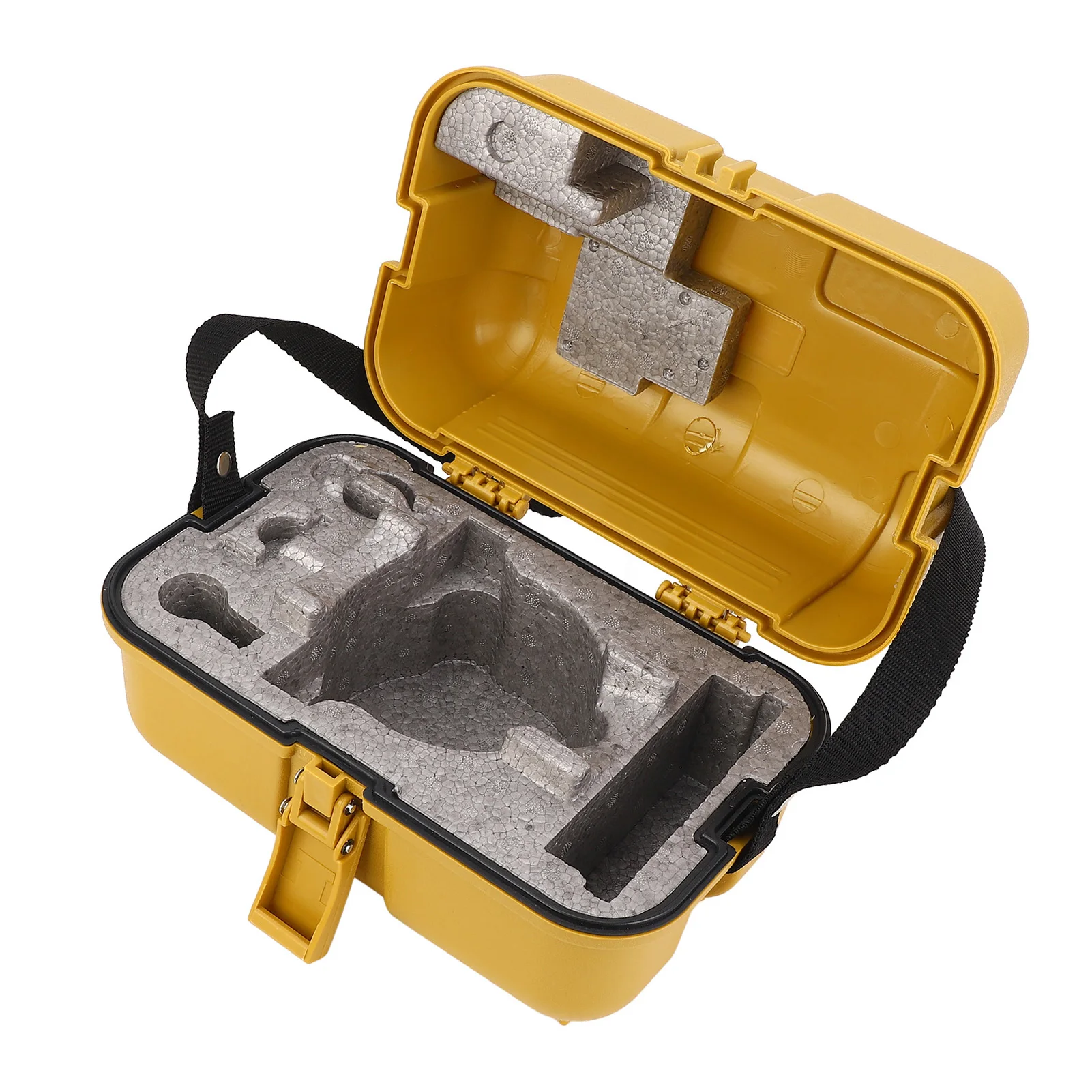 Caja de instrumentos de nivelación amarilla con caja de almacenamiento de nivel de estación Total de plástico de bloqueo único para equipos de topografía