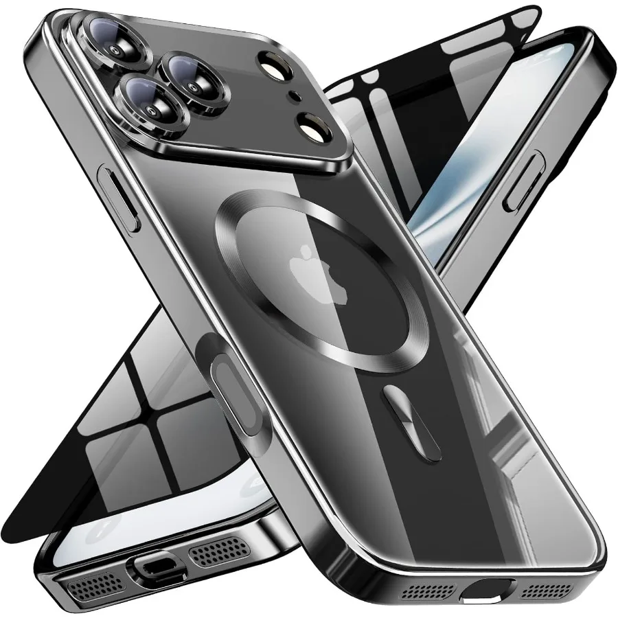 

Магнитный защитный чехол для iPhone 17 Pro с экраном конфиденциальности и полной крышкой камеры для повышенной безопасности и Durab