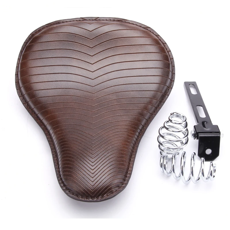 Motorcycle Brown Spring Solo Seat For Harley Road Glide Sportster XL 1200 883 Heritage Softail For Honda Shadow Spirit ACE 1100