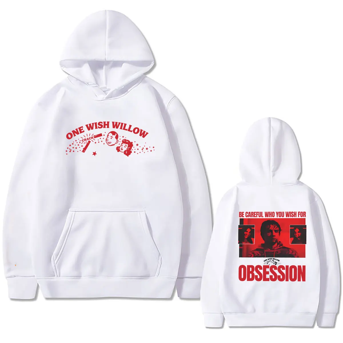 Sweat à capuche unisexe décontracté vintage à motif 'Horror Movie Obsession One Wish Willow Be Careful Who You Wish for', style mode masculine