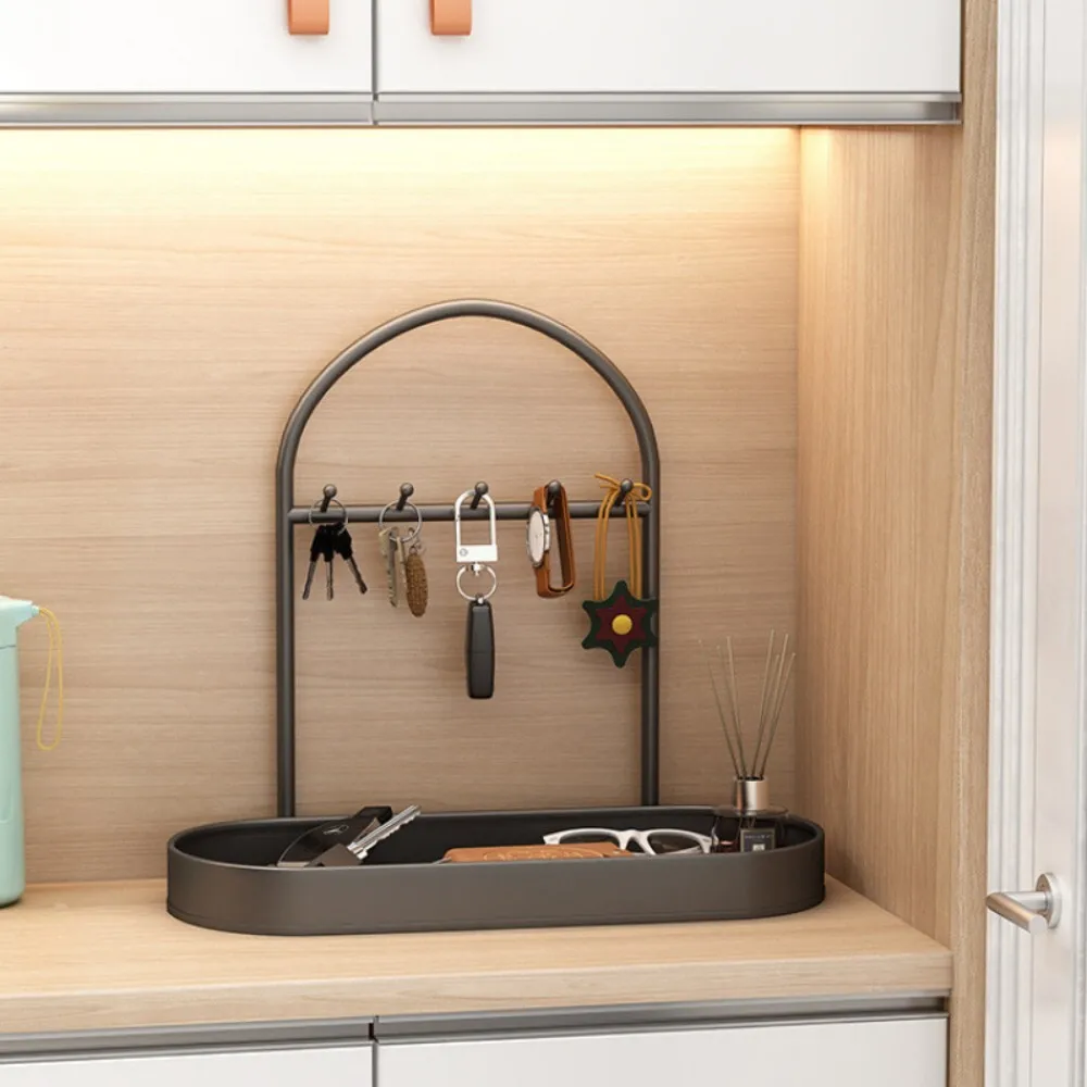 

Wall Mounted Entryway Organizer Shelf for Keys Shoes Hats Bags and Daily Accessories Durable Metal and Wood Storage Rack