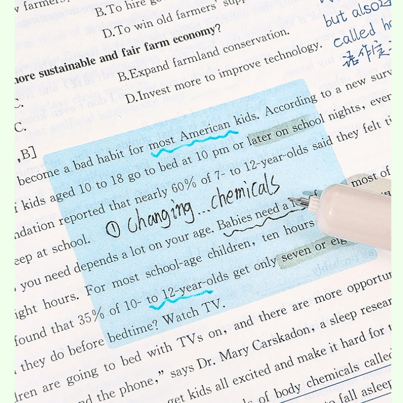 105 sheet Waterproof Glitter Transparent Sticky Notes Gradient Translucent Self-Adhesive Sticky Notes School Office Supplies