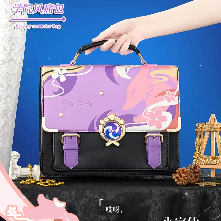 Anime Game Genshin Impact Yae Miko Messenger Bag Shoulder Bag Cosplay Backpack Lolita JK Uniform Bag