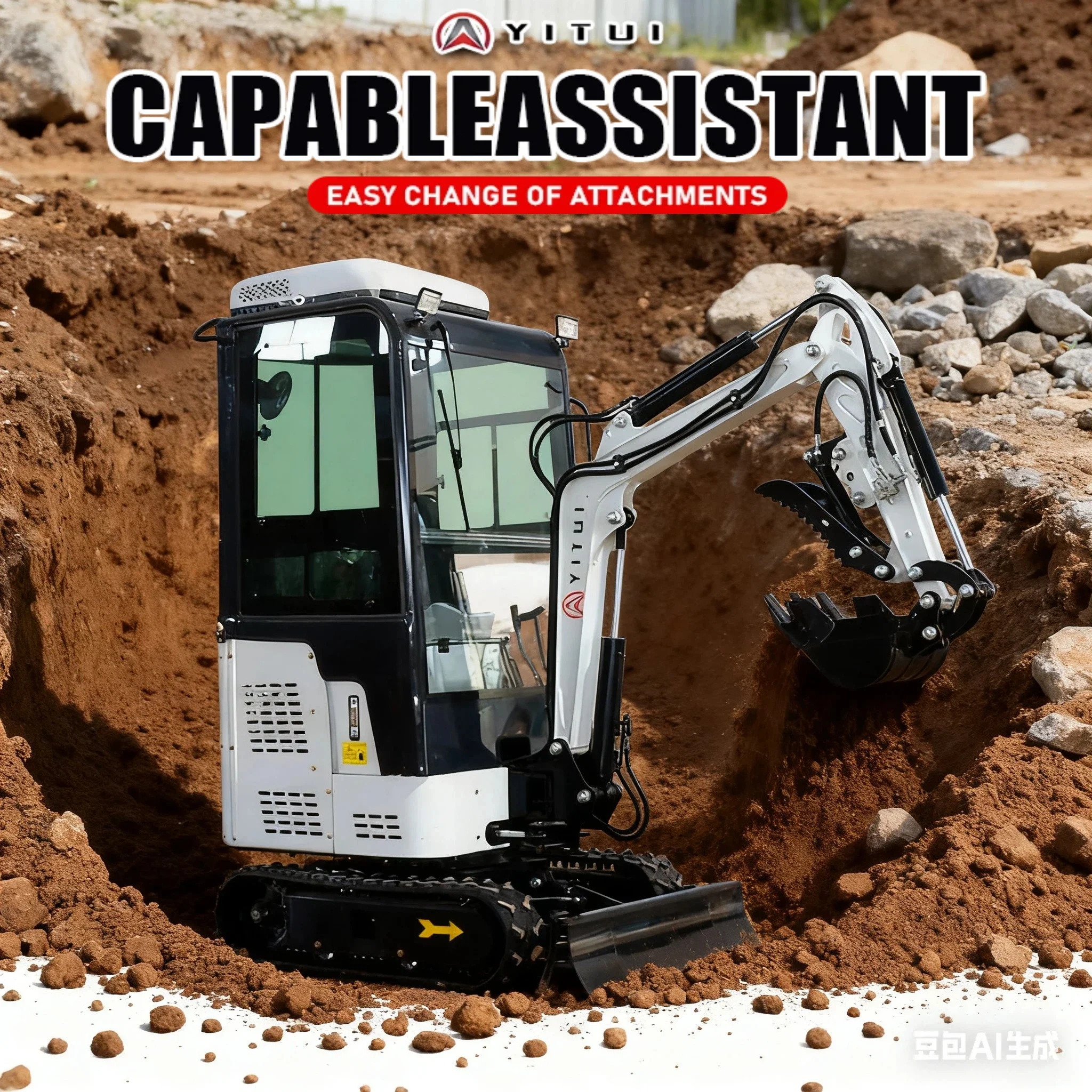 

1.5 Tons Small Excavator Hydraulic Digger Euro 5 Epa For Farm Garden Mini Bagger With Accessories And Cab