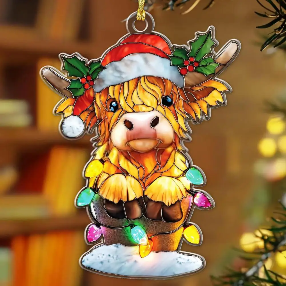 

Highland Cow Ornament Cute Christmas Tree Hanging Highland Cow Christmas Ornaments Rustic Farmhouse Window Tree Decor