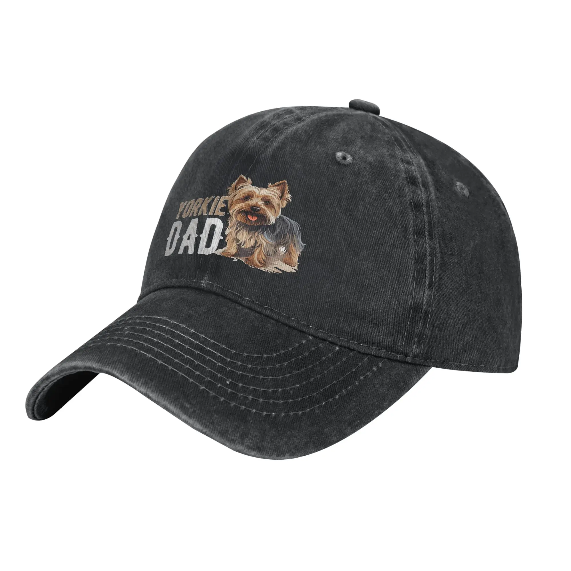 Casual Yorkshire Terrier Dog Baseball Caps Unisex Distressed Denim Headwear Yorkie Dad Outdoor All Seasons Adjustable Hats Cap