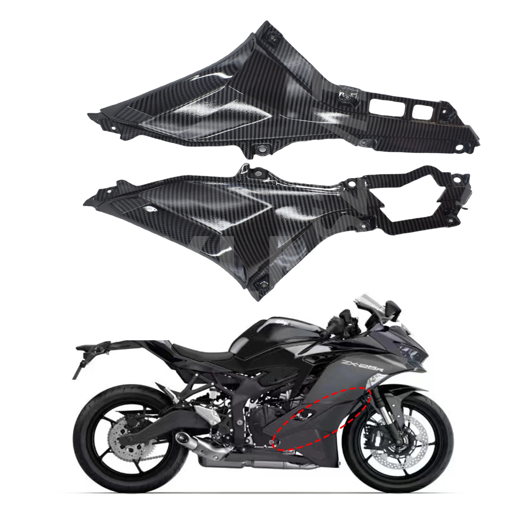 

Carbon Fiber Look Motorcycle Motorbike Accessories Side Covers Fairings Accessories For Kawasaki Ninja ZX25R ZX-25R 2020 2021