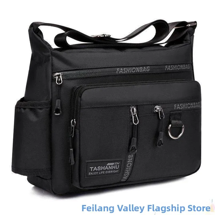 Casual Crossbody Bag for Business Travel Large Capacity Single Shoulder Bag Men's Bag with 7 Compartments Waterproof
