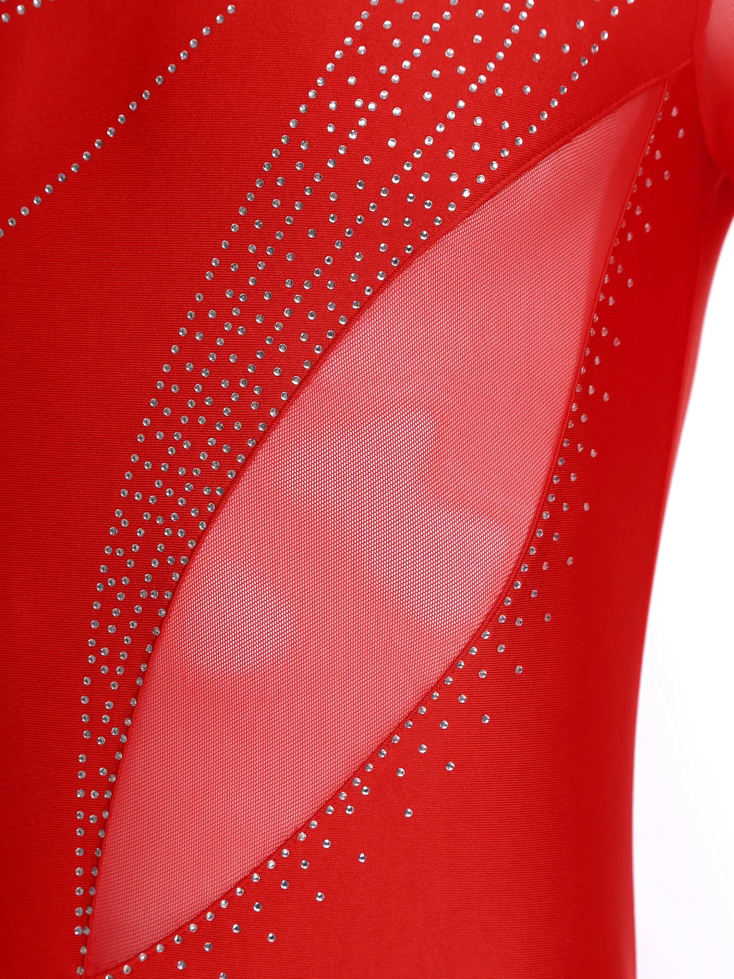 Mes Figure Skating Performance Costume Long Sleeve Shiny Rhinestone Mesh Latin Dance Ballroom Tango Gymnastics Ballet Bodysuit