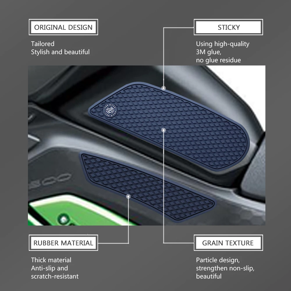 جديد لـ KAWASAKI Z900 Z900se Z900 se 2025 2026 دراجة نارية عدم الانزلاق الجانب خزان الوقود ملصقات وسادة مقاومة للماء المطاط ملصق