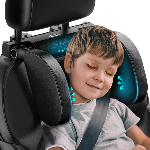 Imagen 2 del producto Reposacabezas de asiento de coche, soporte de cabeza lateral ajustable, soporte telescópico en la columna Cervical para adultos y niños, almohada en forma de U