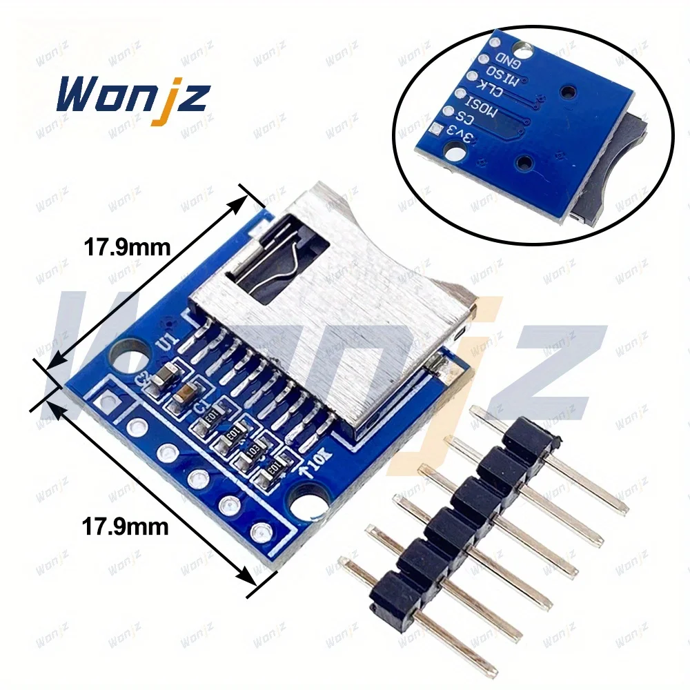 

1pc/3pcs SD Card Module – TF Card Adapter for Micro & Mini SD Cards, Compatible with ESP32, Raspberry Pi, Arduino, DIY Projects