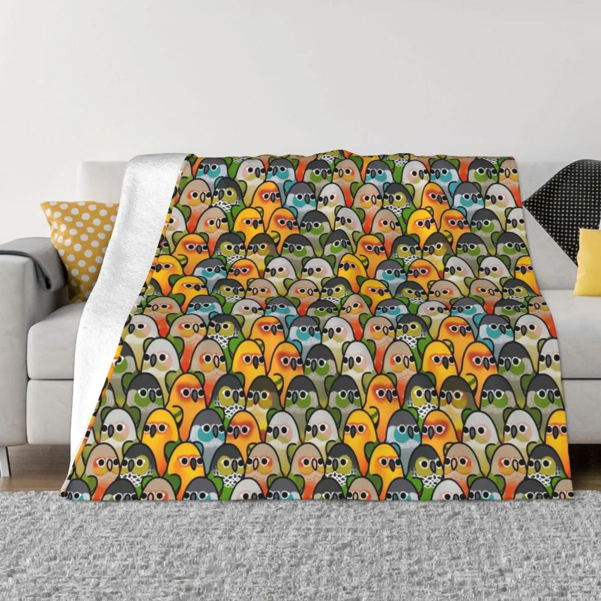 

Too Many Birds! - Conure Squad Throw Blanket Winter bed blankets Soft Plaid Softest Blanket blankets for winter