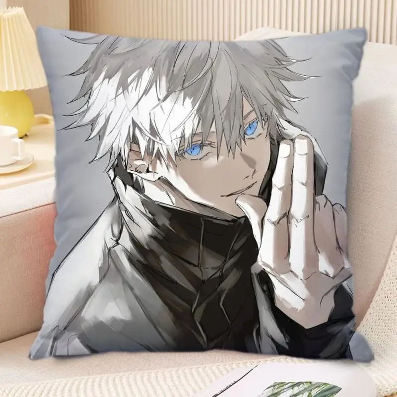 Jujutsu Kaisen Hug Pillow Print Soft Plush Anime Decorative Throw Cushion for Bedroom Sofa Office Car Back Waist Lumbar Support