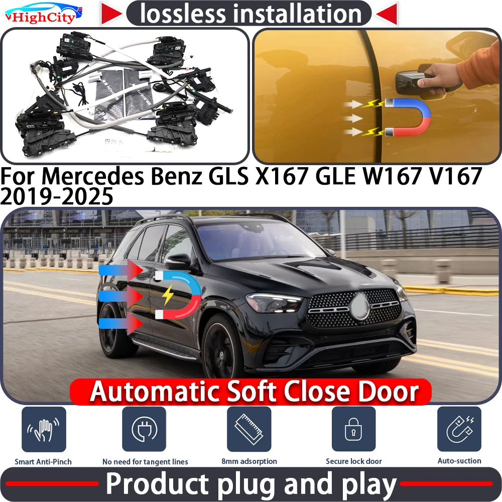 

Electric Closing Door Lock Actuator for Mercedes Benz GLS X167 GLE W167 V167 2019-2025 Soft Close Power Latch System Auto Pull
